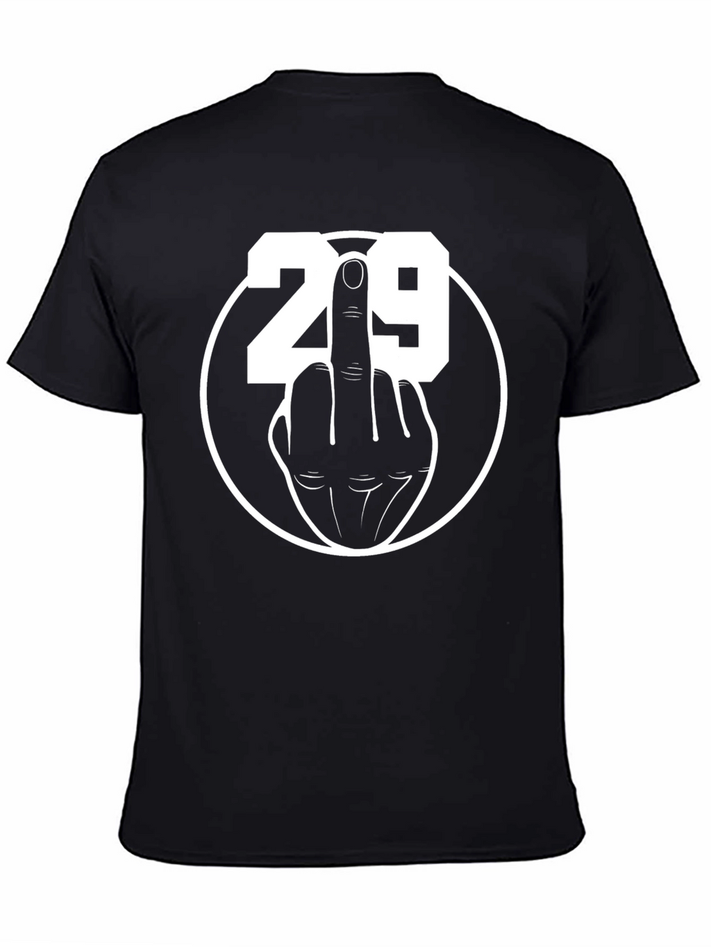 29 Middle Finger T-Shirt - Black Crew Neck