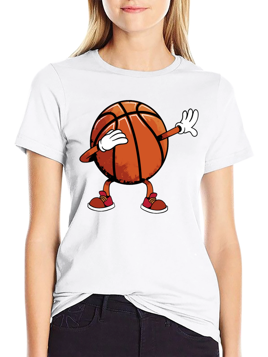 Dabbing Basketball Graphic Tee - Black