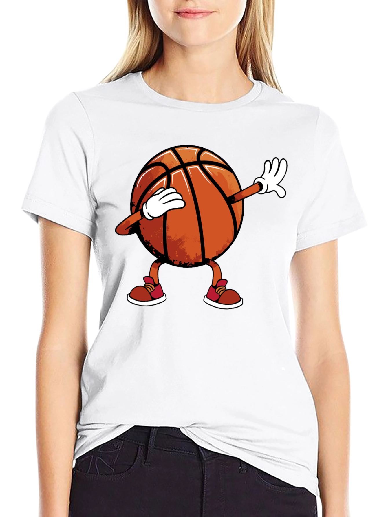 Dabbing Basketball Graphic Tee - Black