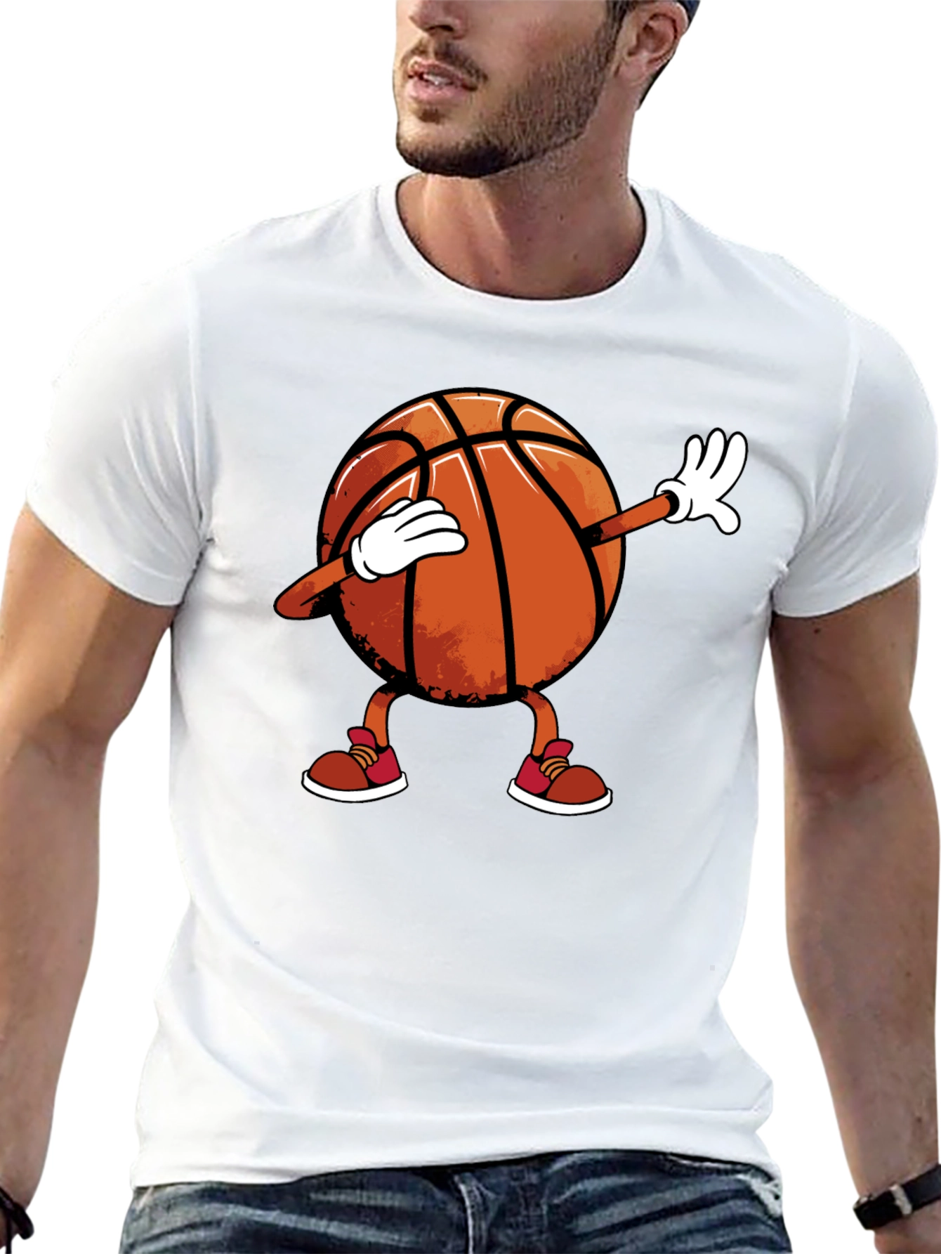 Dabbing Basketball Graphic Tee - Black