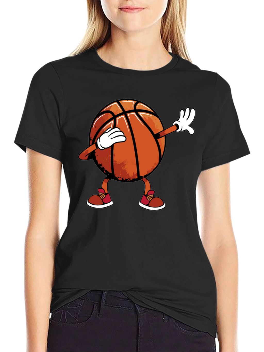 Dabbing Basketball Graphic Tee - Black