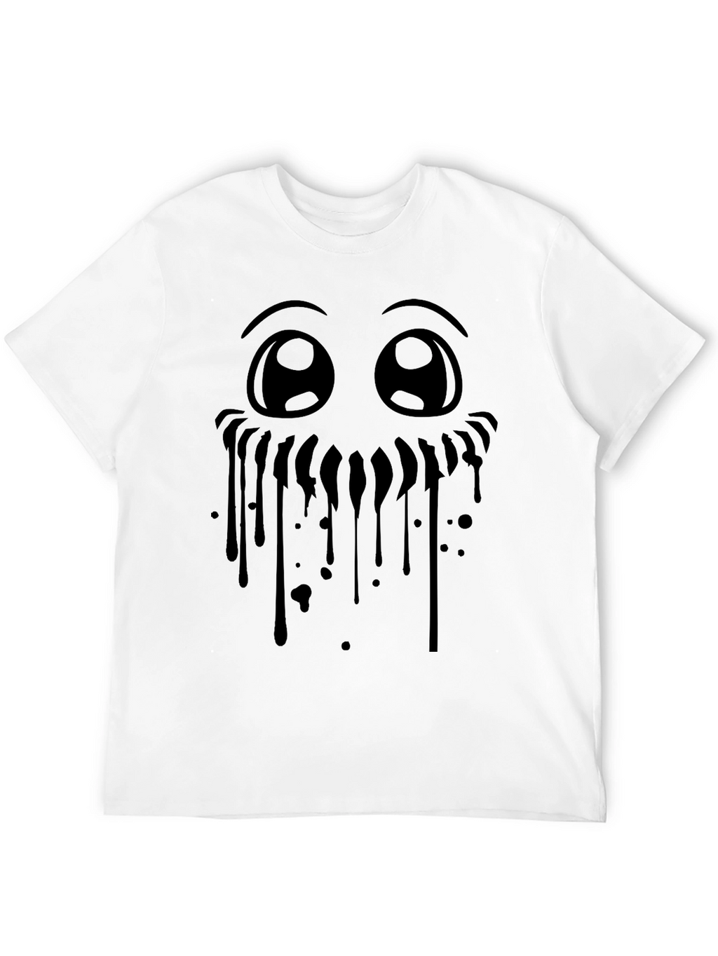 Creepy Cute Face Black Graphic Tee