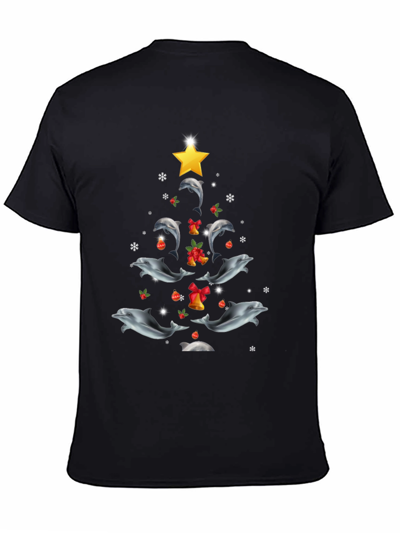 Dolphin Christmas Tree Graphic Tee