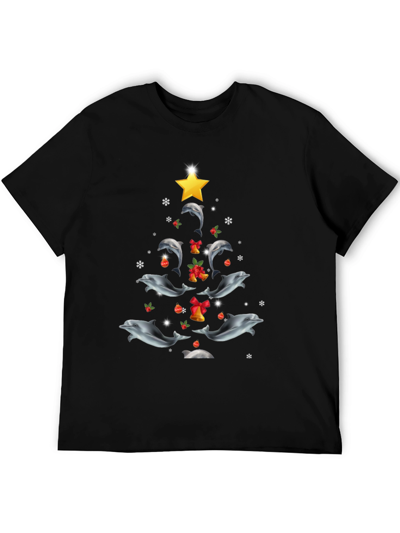 Dolphin Christmas Tree Graphic Tee