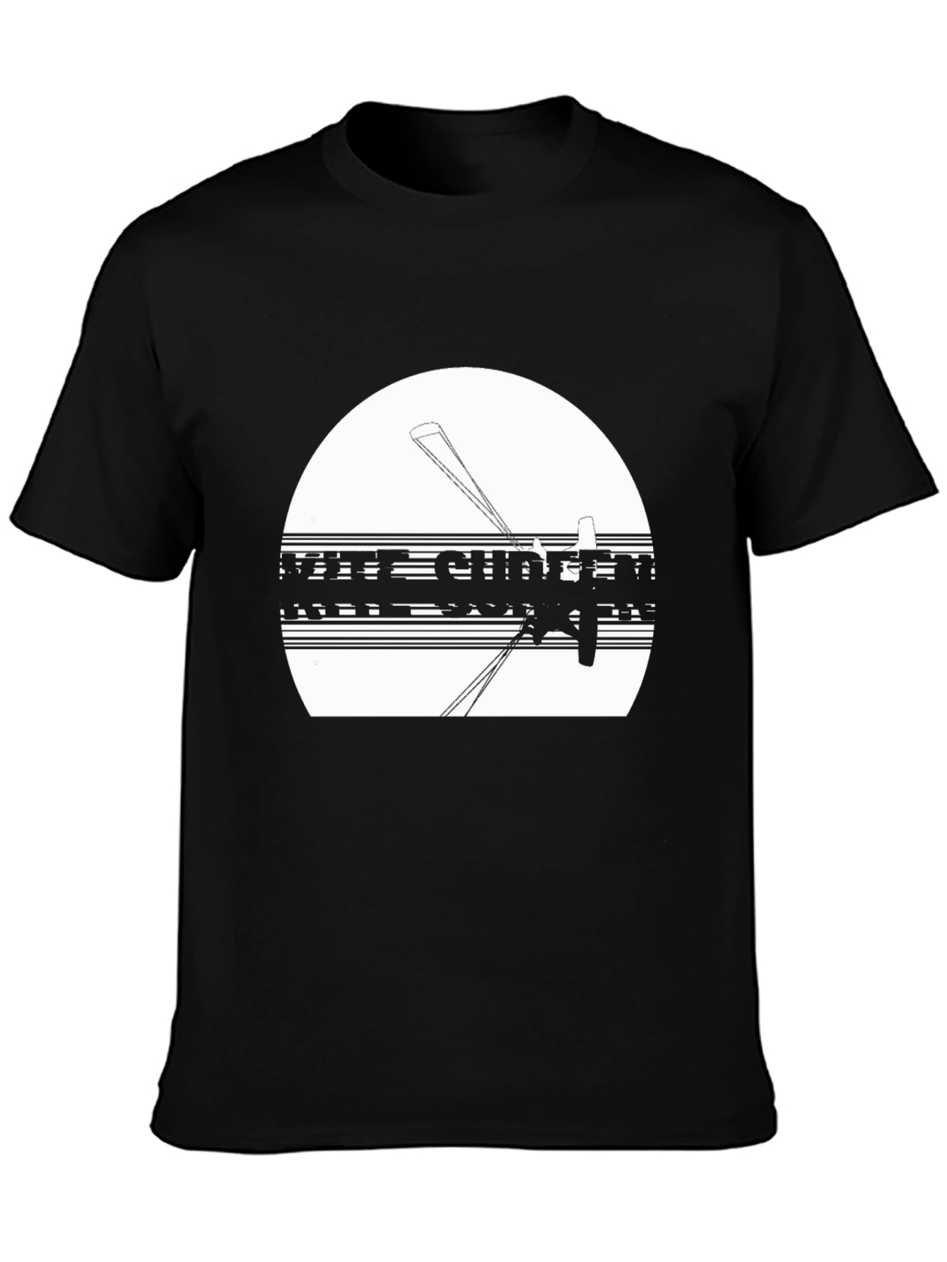Kite Surfing Black T-Shirt for Men
