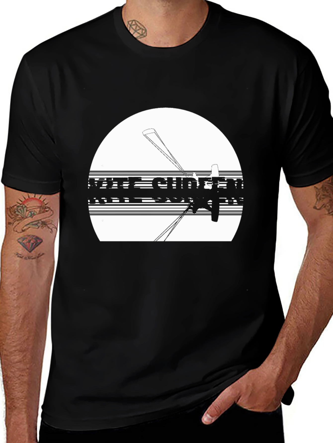 Kite Surfing Black T-Shirt for Men