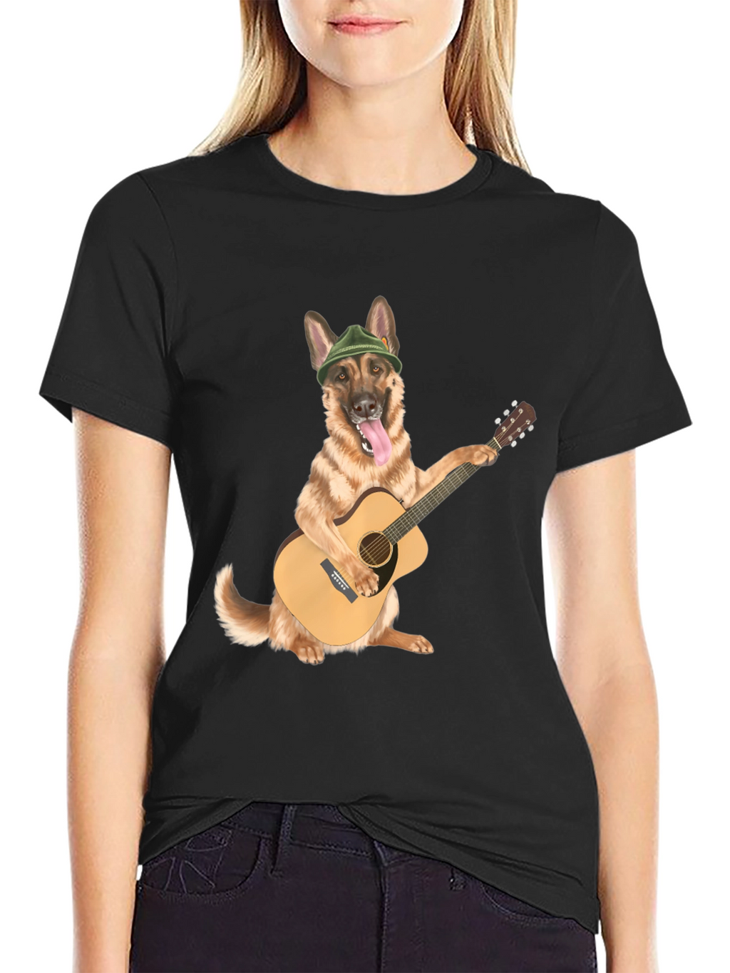 Dog Playing Guitar Graphic Tee
