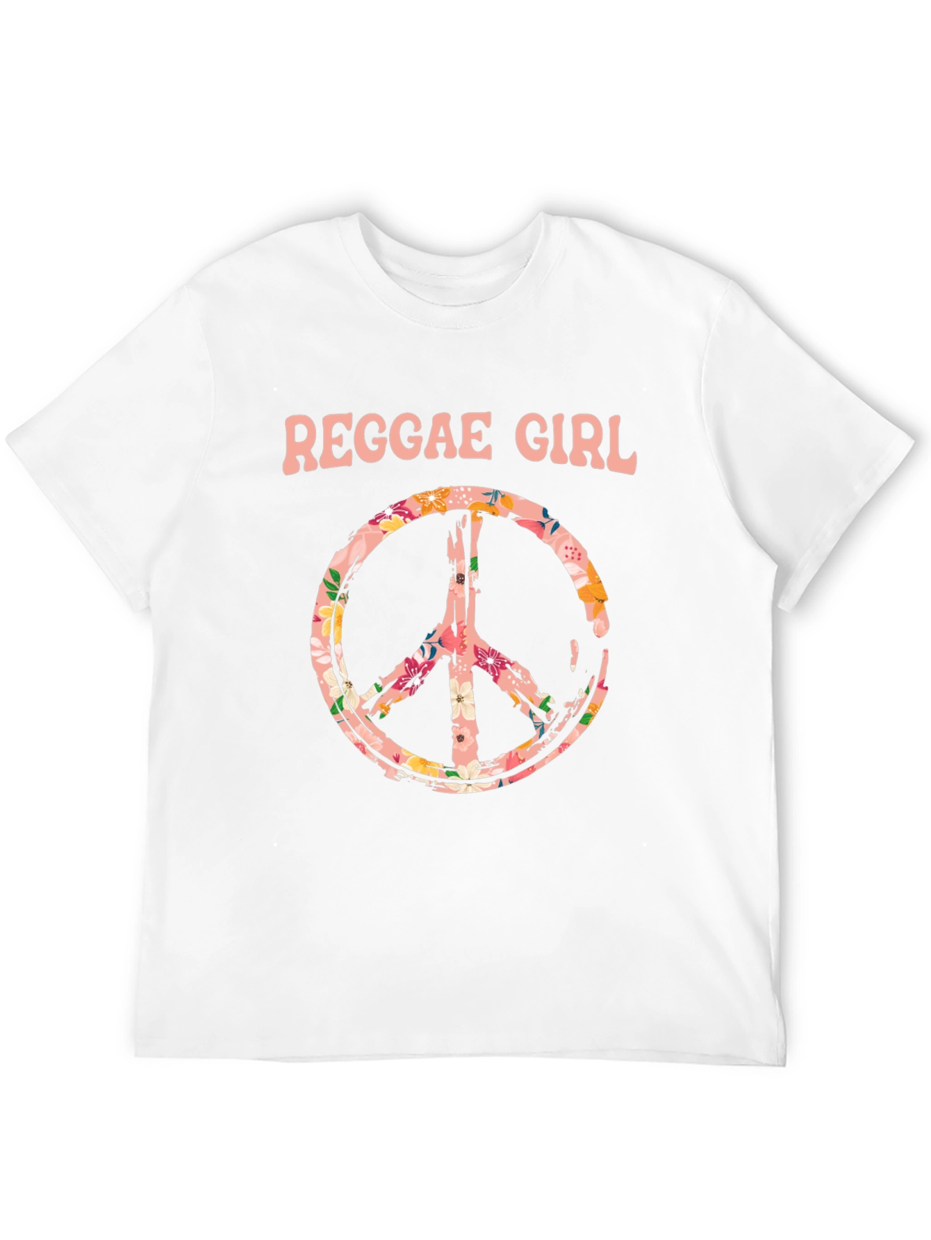 Reggae Girl Peace Sign Graphic Tee - Black