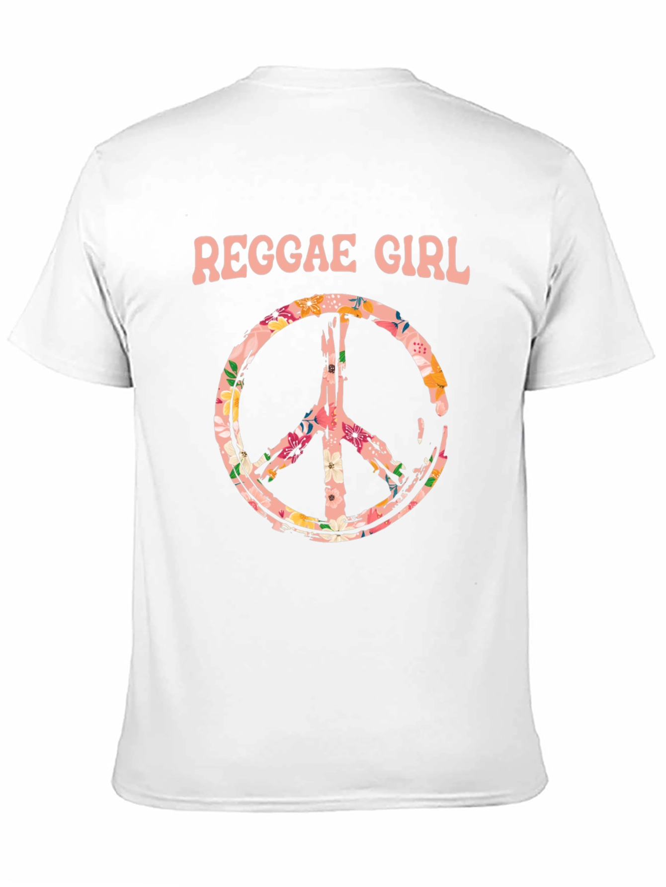 Reggae Girl Peace Sign Graphic Tee - Black