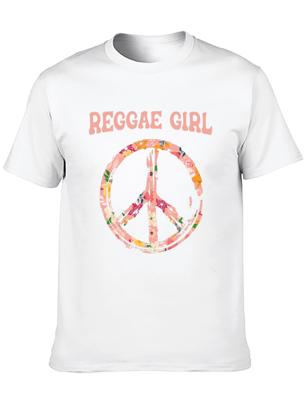 Reggae Girl Peace Sign Graphic Tee - Black