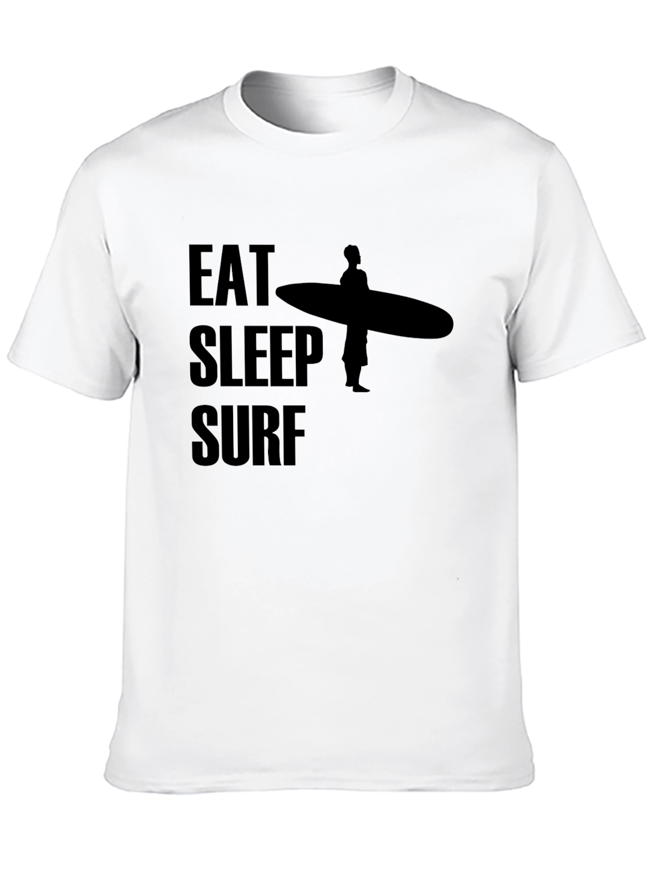 Eat Sleep Surf Black Graphic T-Shirt