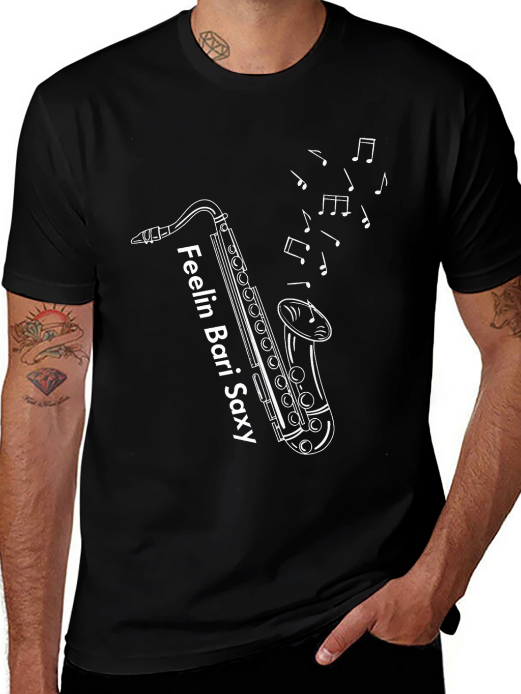 Feelin Bari Saxy Black Graphic Tee