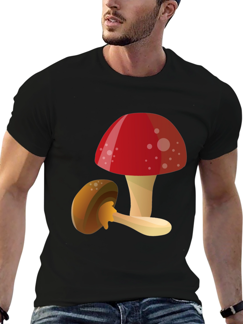 Mushroom Graphic T-Shirt - Funky Casual Tee