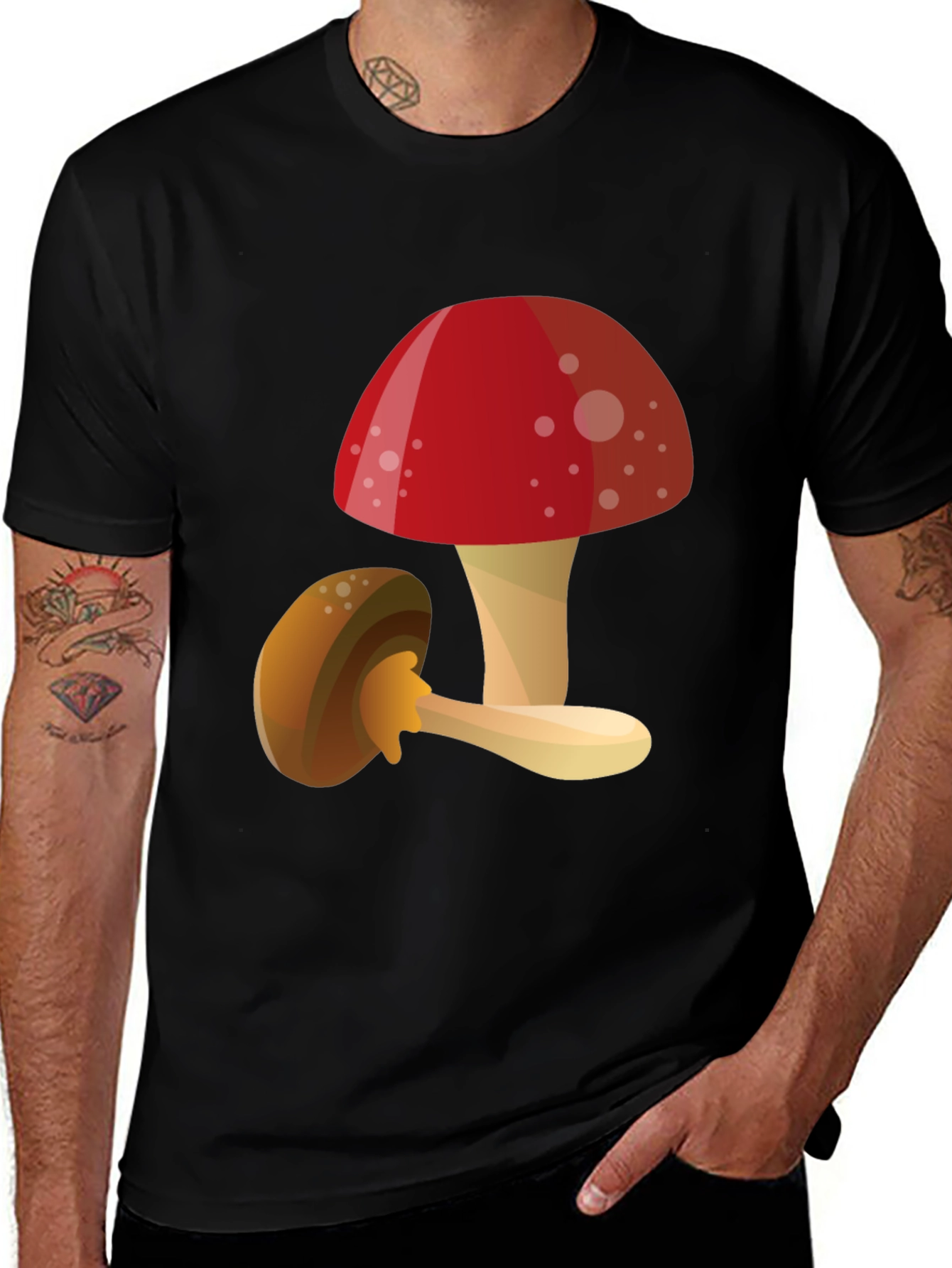 Mushroom Graphic T-Shirt - Funky Casual Tee