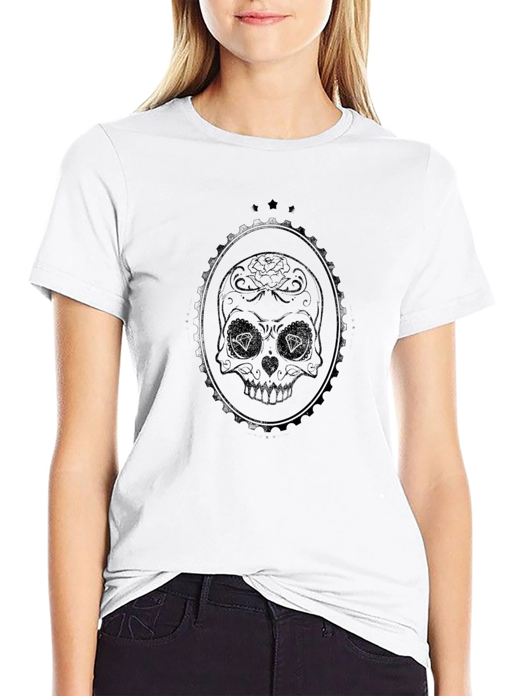 Black Skull Graphic Tee - Mens Short Sleeve