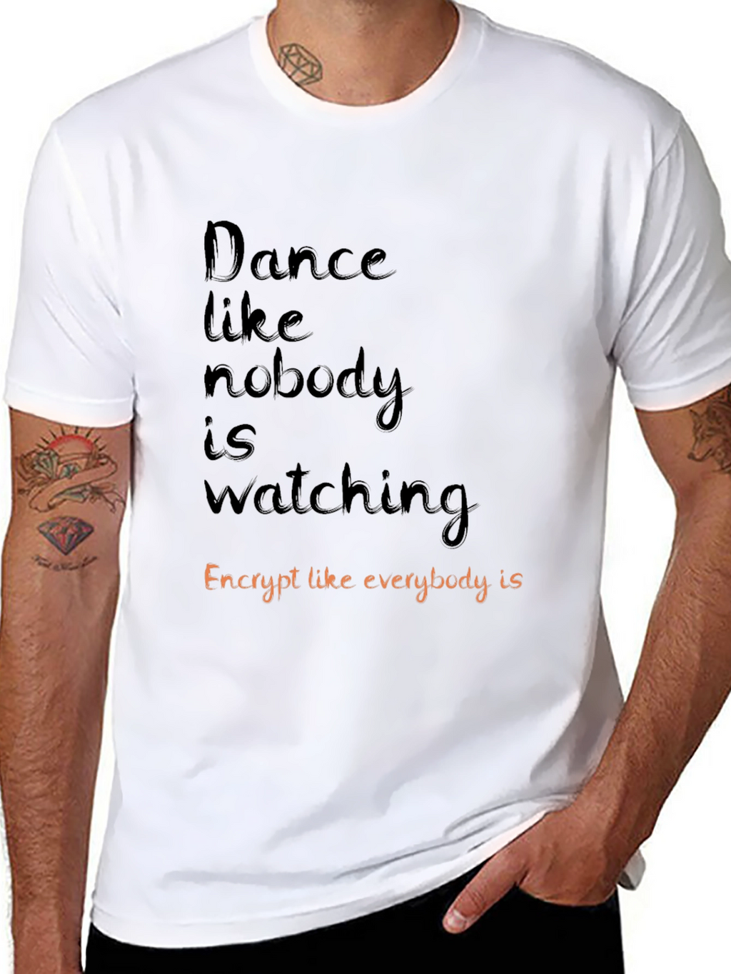 Dance and Encrypt Graphic Tee - Black