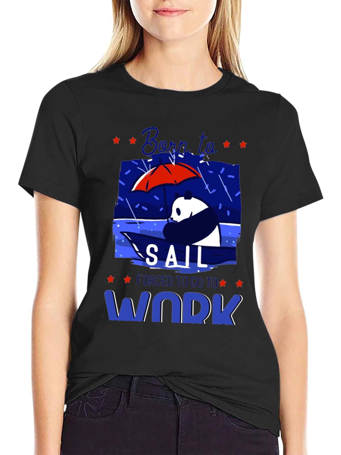 Born to Sail T-Shirt Panda Graphic Tee