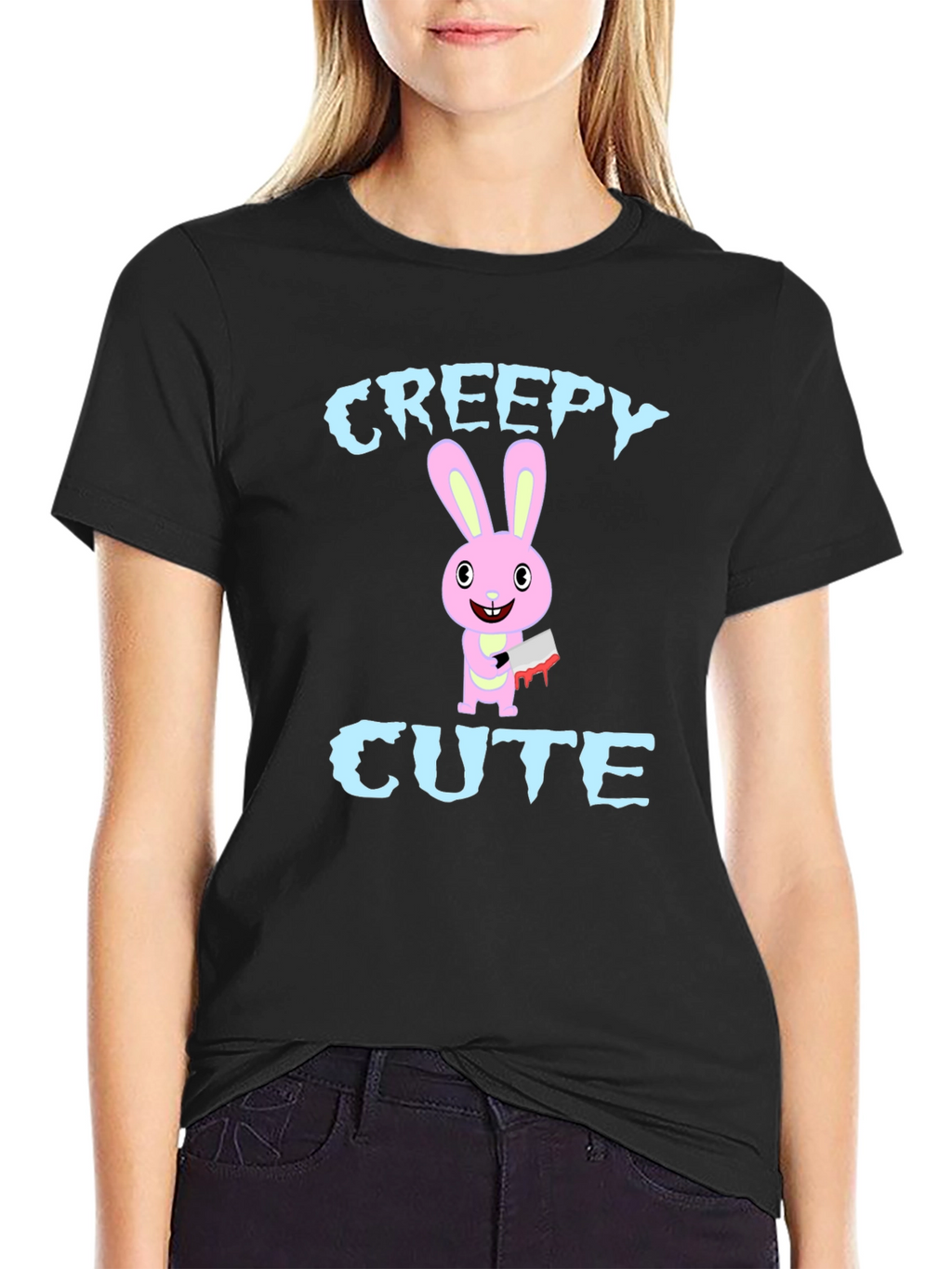 Creepy Cute Rabbit Graphic T-Shirt
