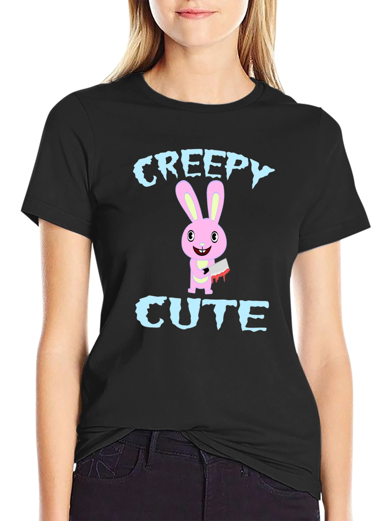 Creepy Cute Rabbit Graphic T-Shirt
