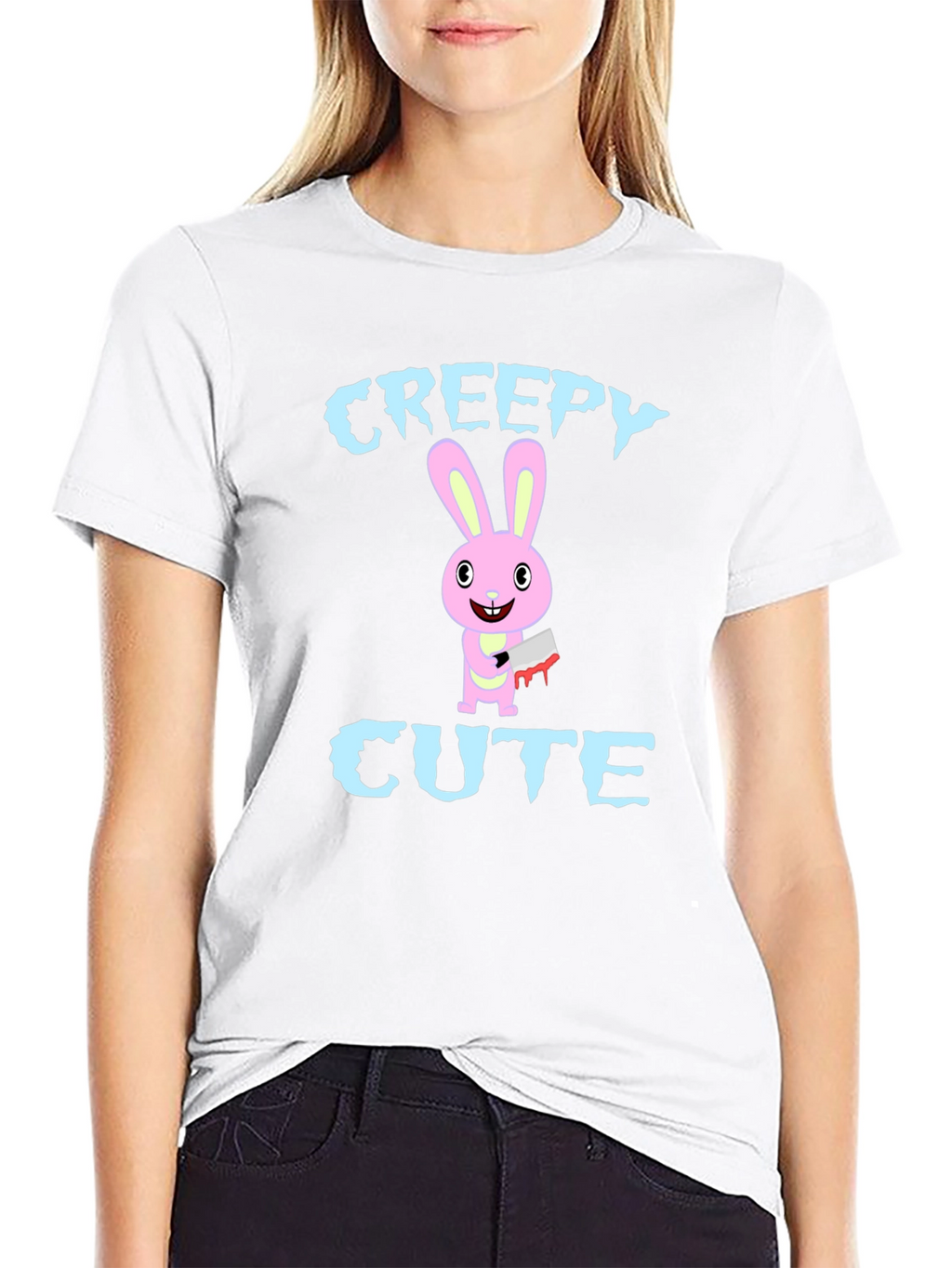 Creepy Cute Rabbit Graphic T-Shirt
