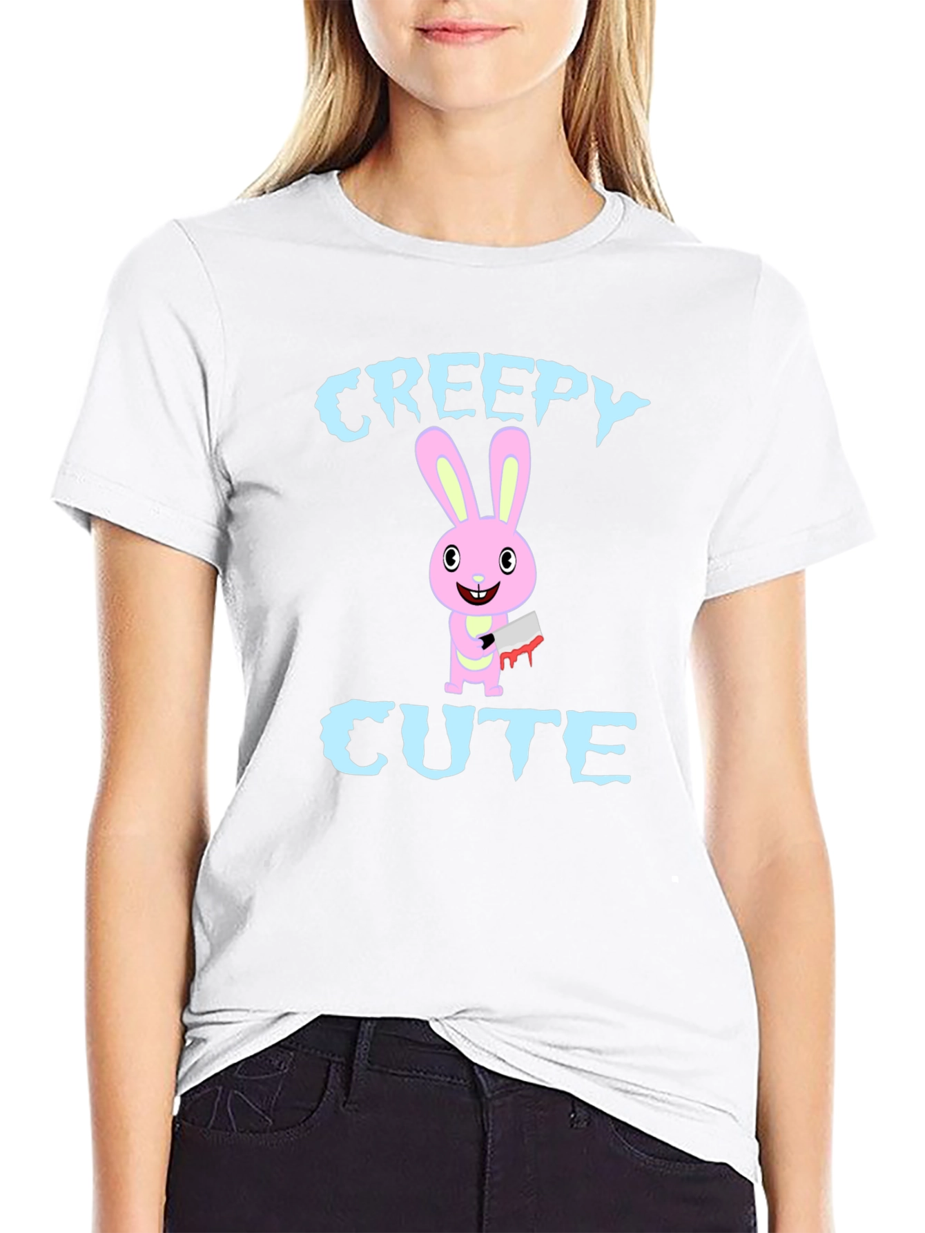 Creepy Cute Rabbit Graphic T-Shirt
