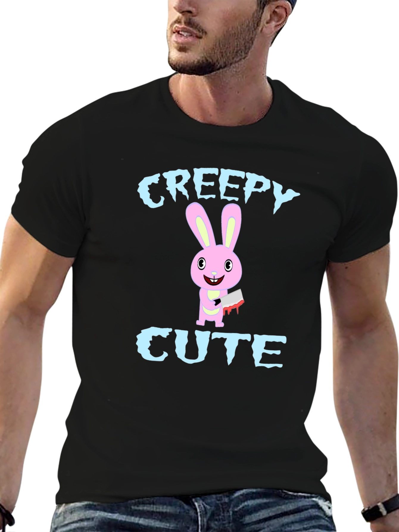 Creepy Cute Rabbit Graphic T-Shirt