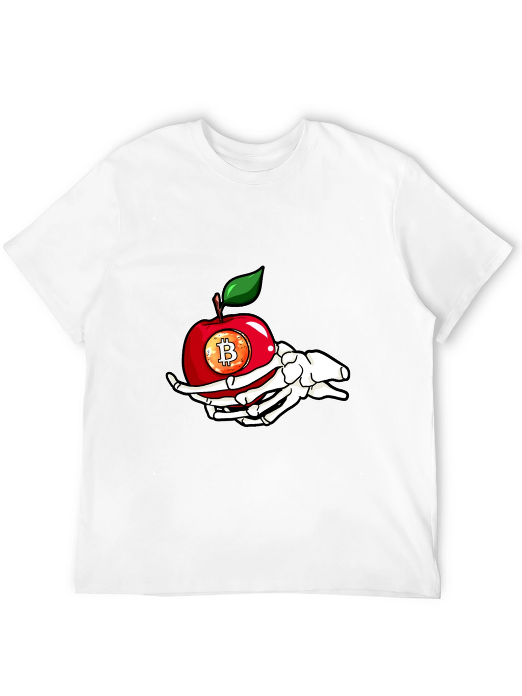 Bitcoin Apple Skeleton Hand T-Shirt