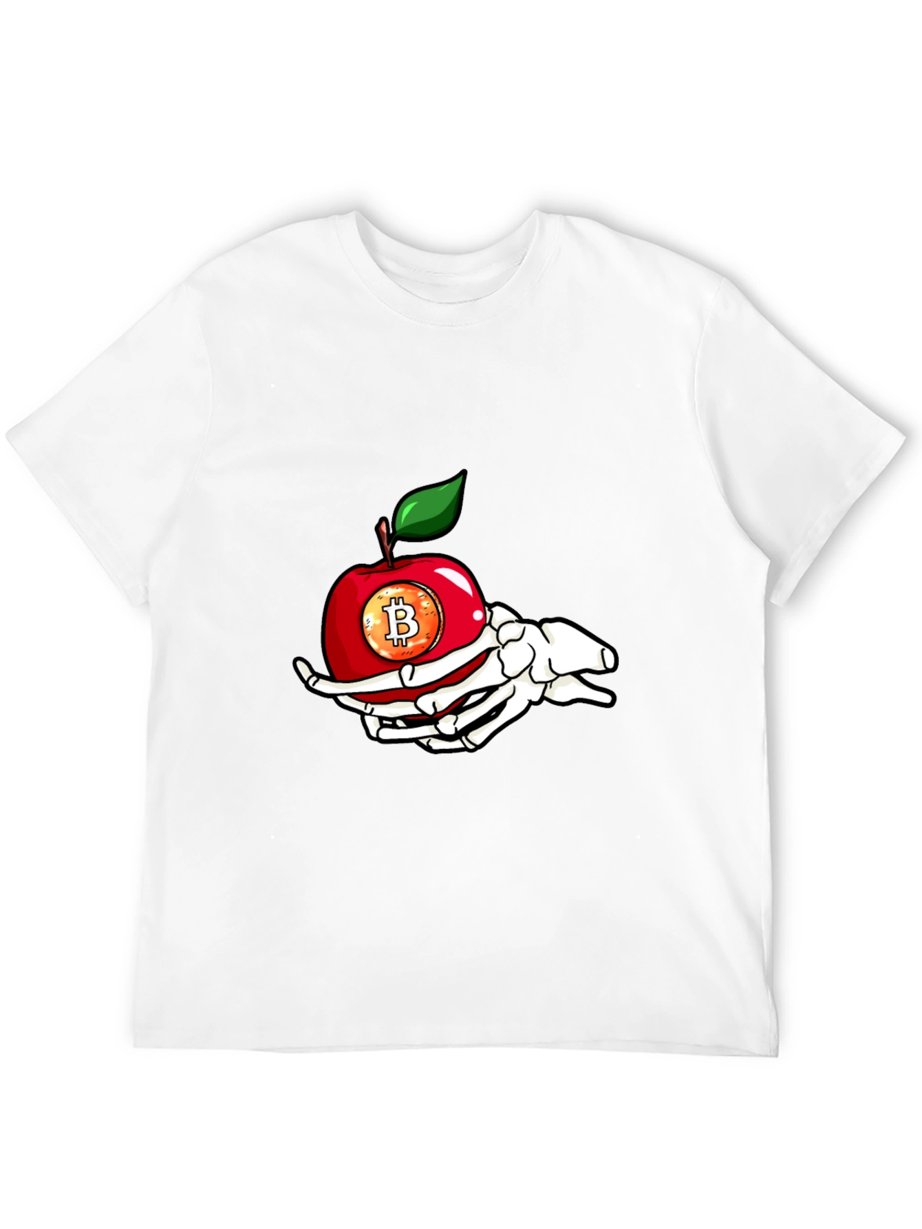 Bitcoin Apple Skeleton Hand T-Shirt