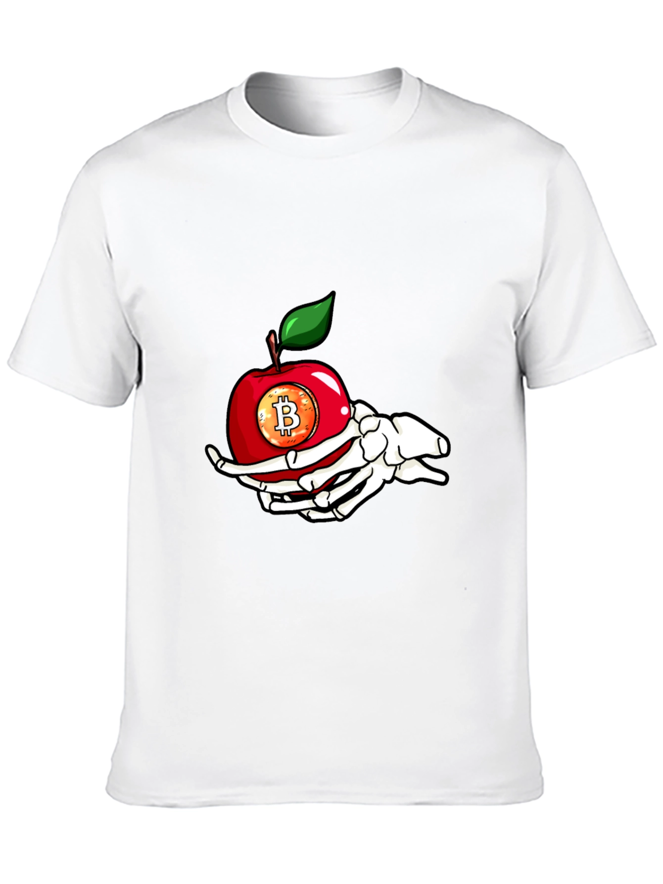 Bitcoin Apple Skeleton Hand T-Shirt