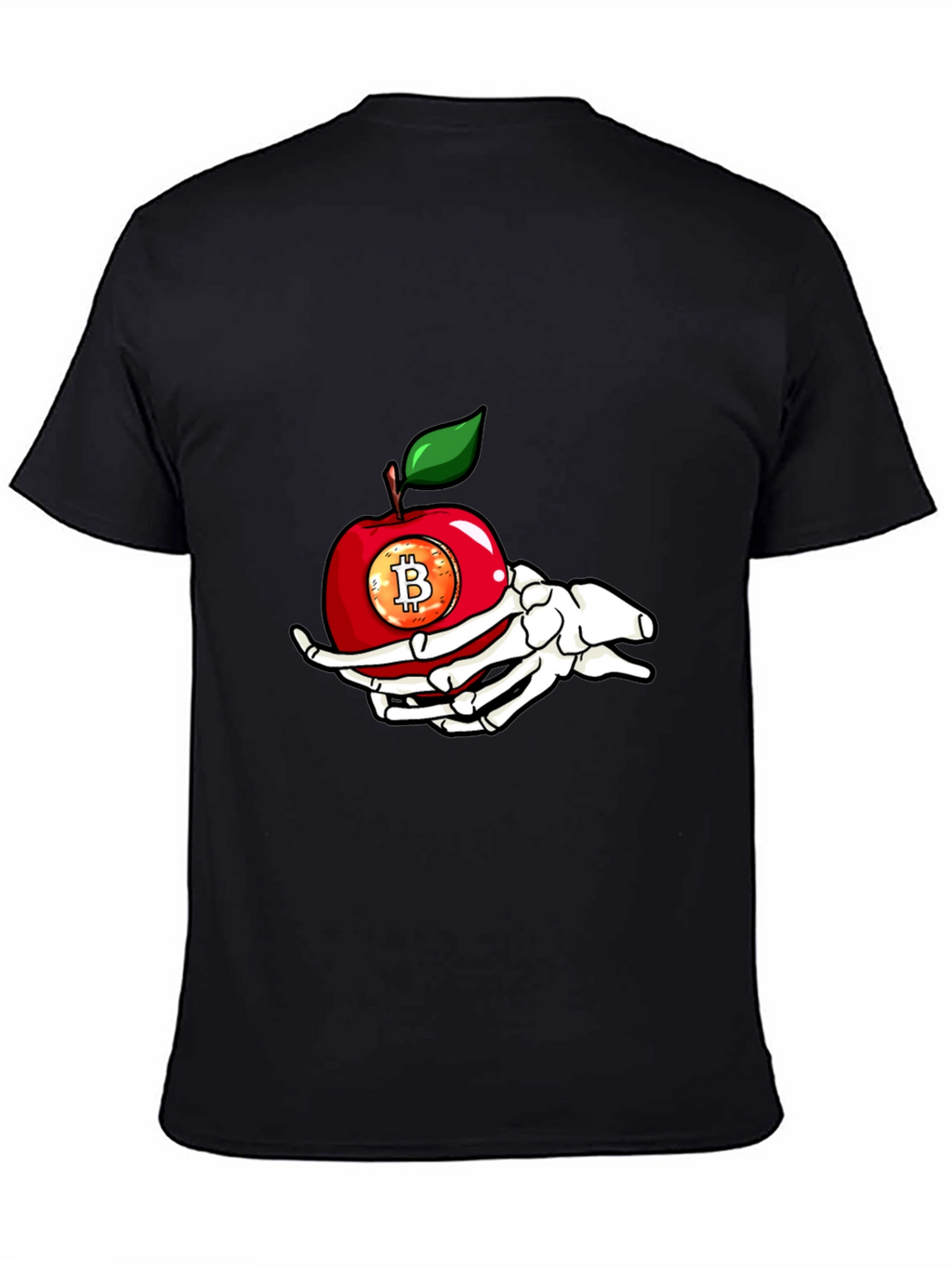 Bitcoin Apple Skeleton Hand T-Shirt