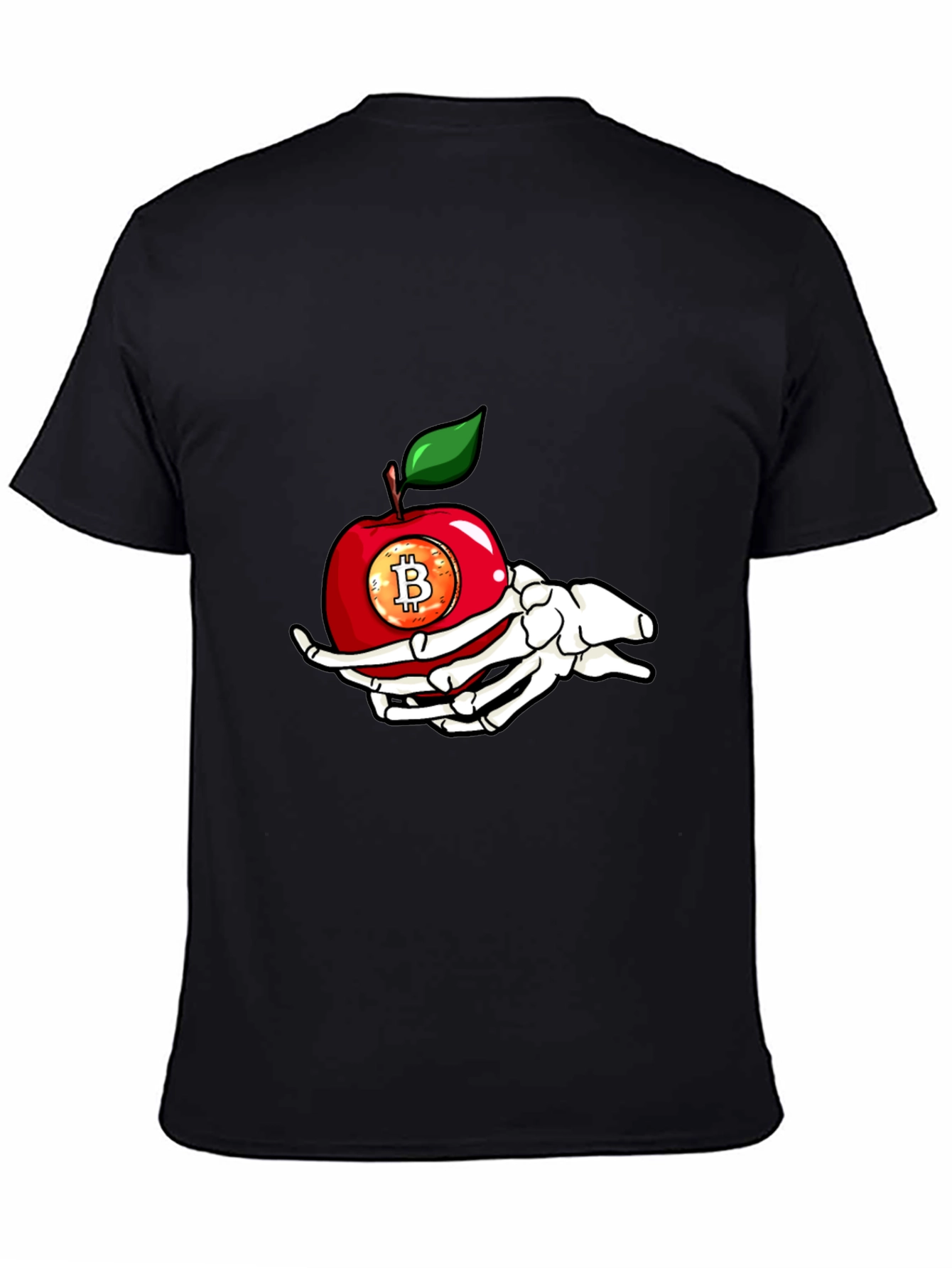 Bitcoin Apple Skeleton Hand T-Shirt