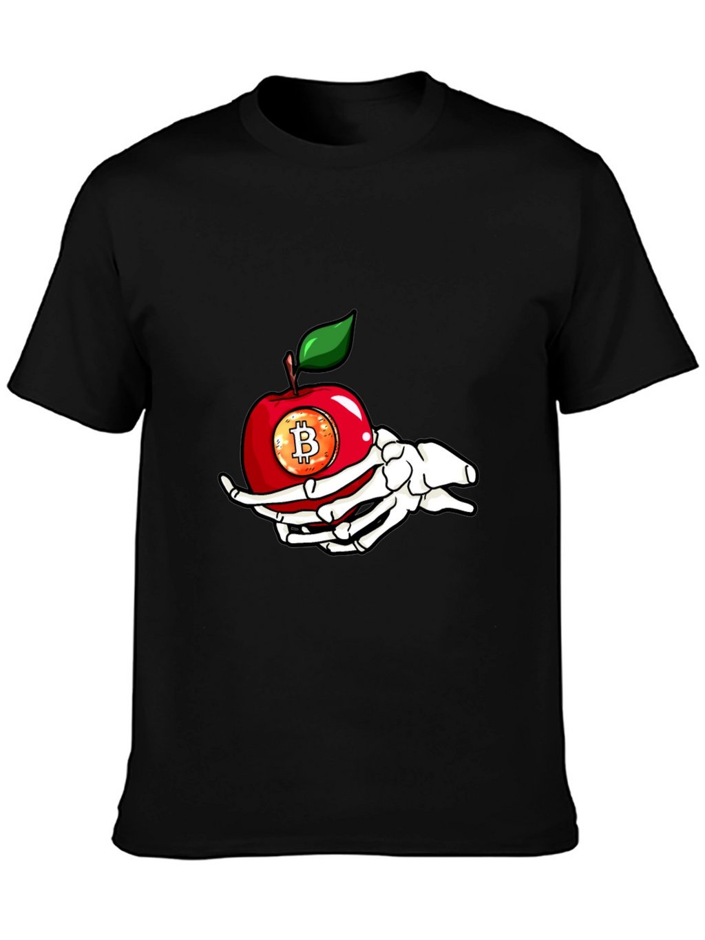 Bitcoin Apple Skeleton Hand T-Shirt