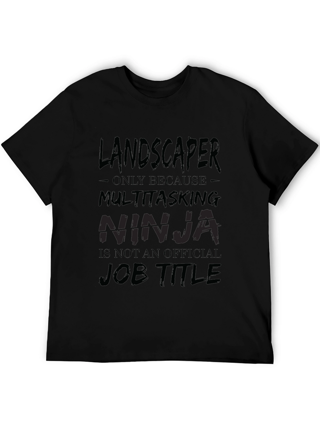 Landscaper Ninja Black Cotton T-Shirt