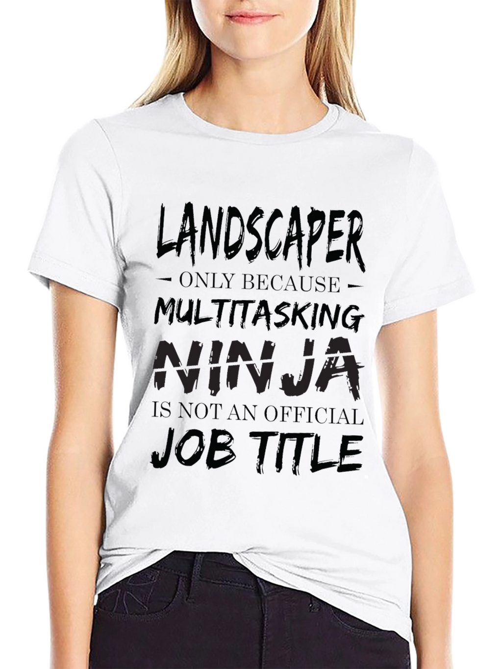 Landscaper Ninja Black Cotton T-Shirt