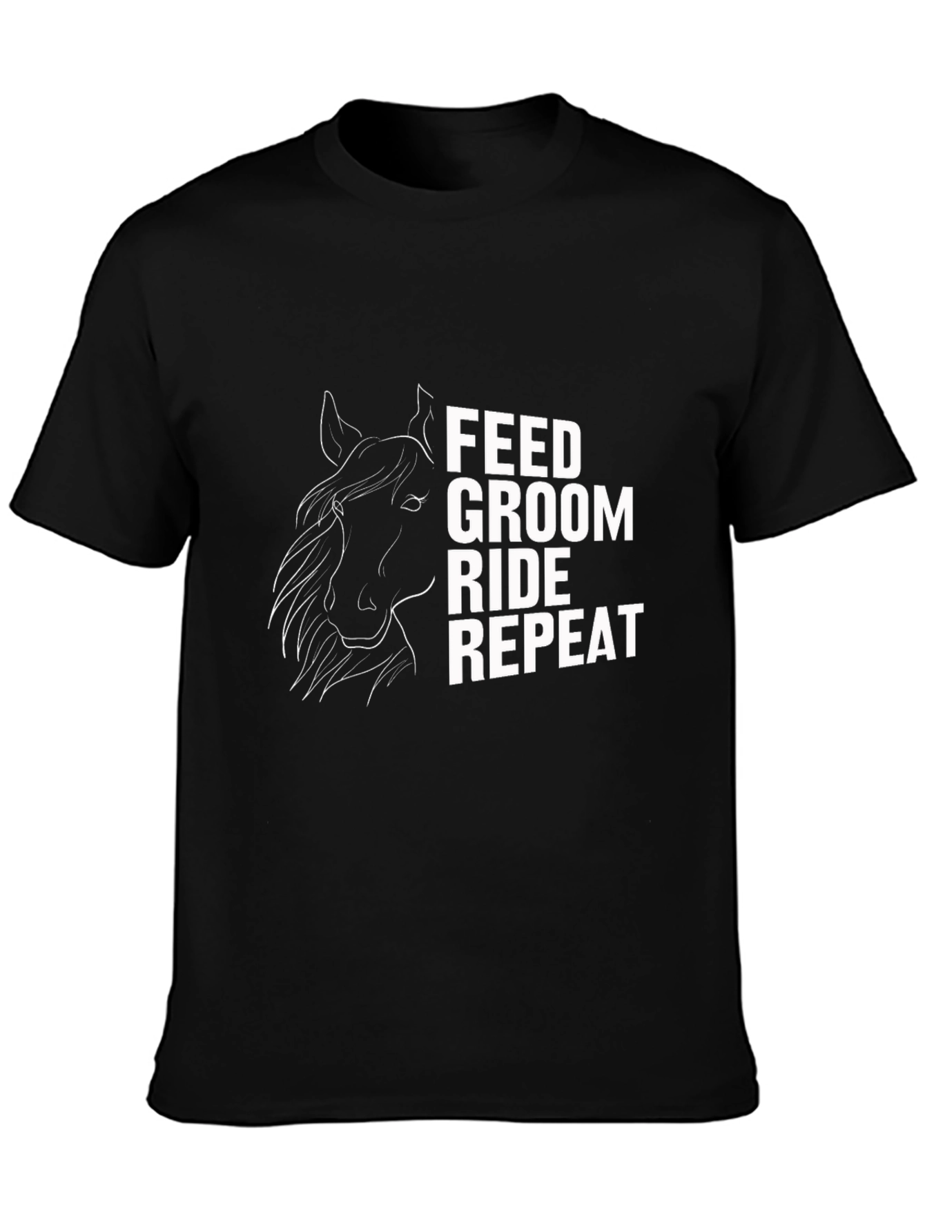 Feed Groom Ride Repeat T-Shirt - Horse Lover Tee