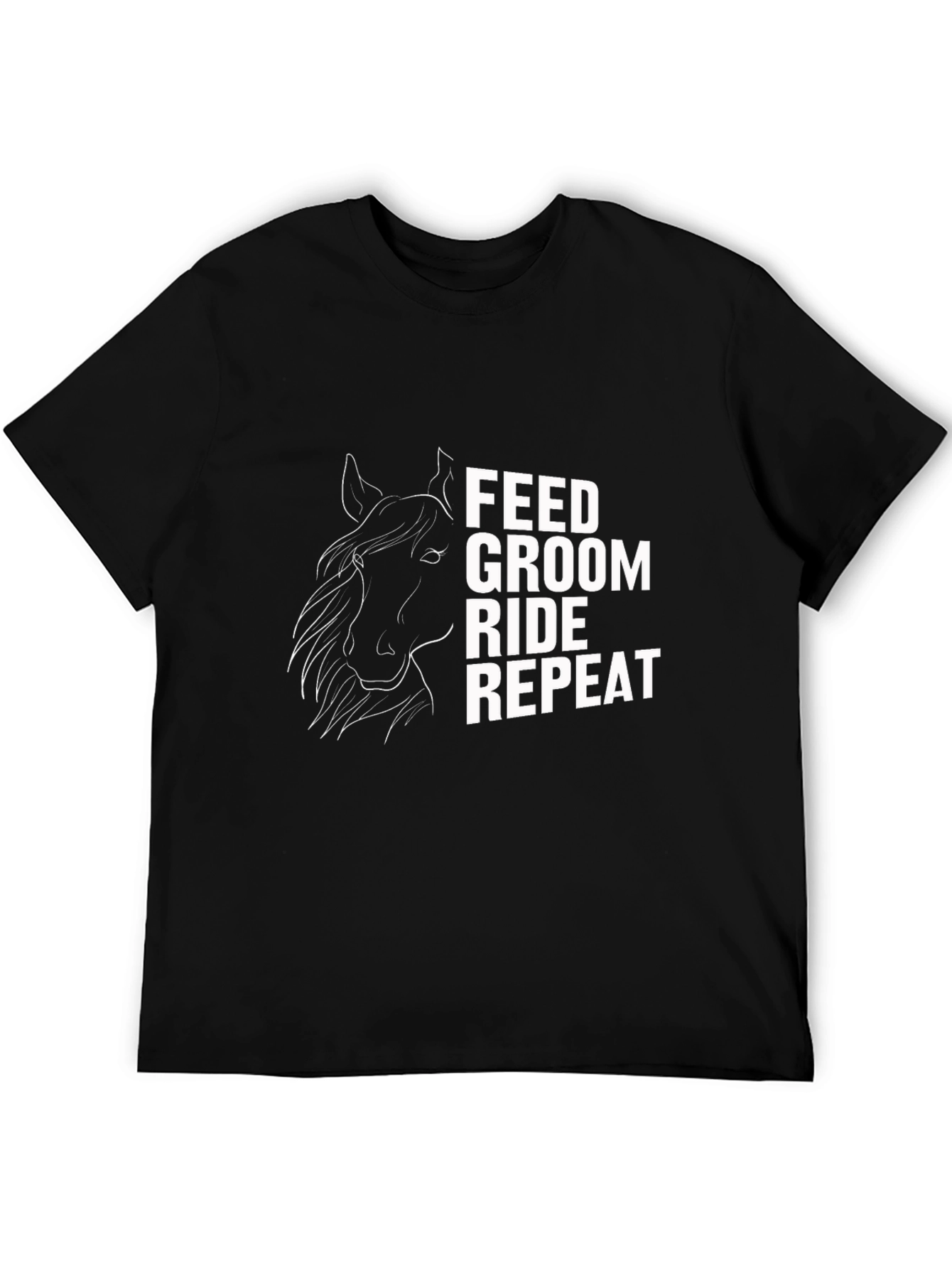 Feed Groom Ride Repeat T-Shirt - Horse Lover Tee