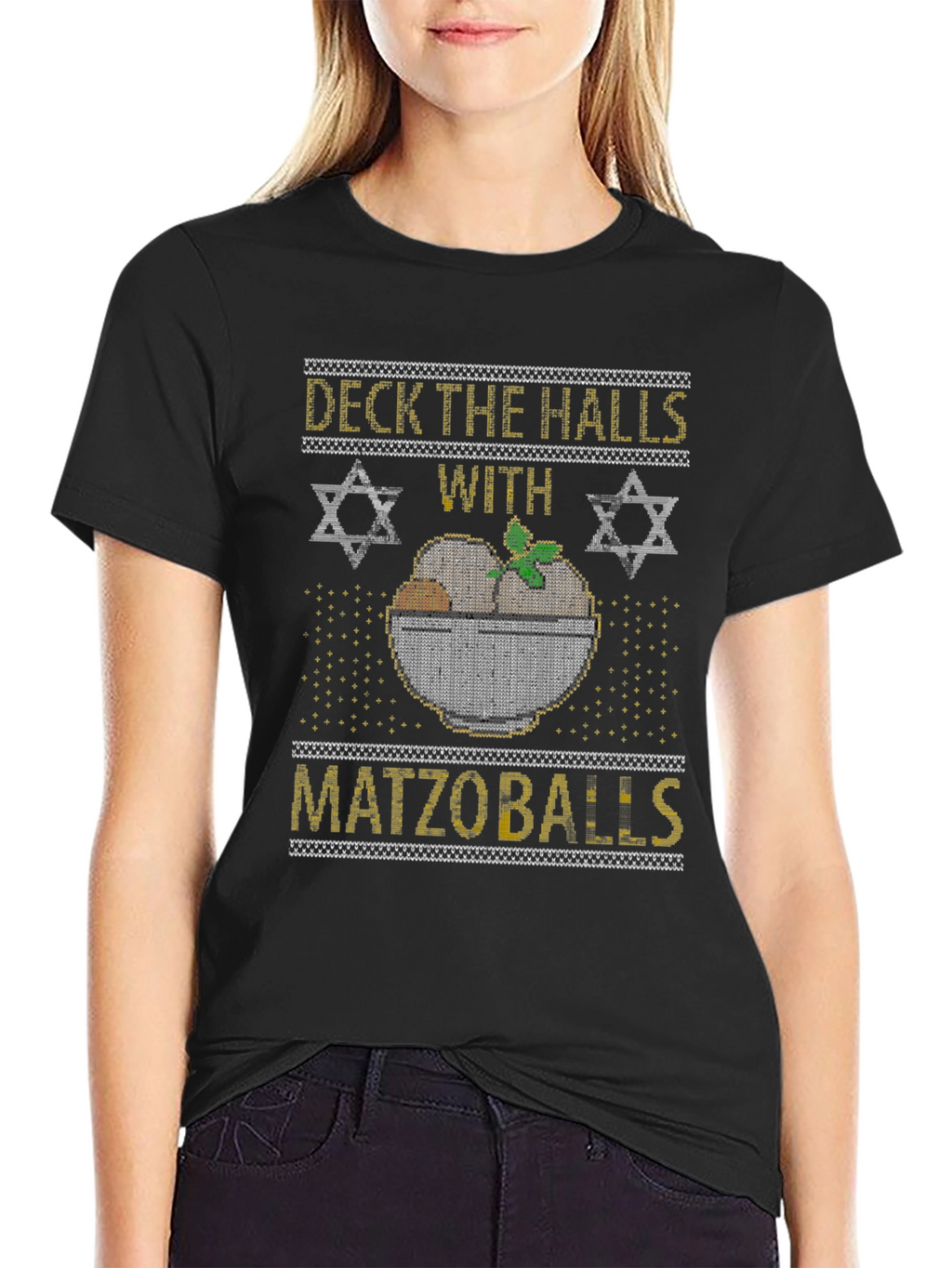 Deck The Halls With Matzoballs Hanukkah T-Shirt