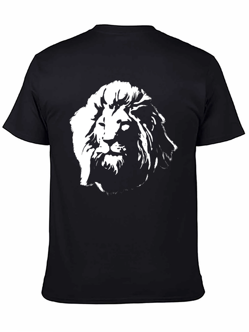 Lion Graphic Tee - Black Cotton Blend T-Shirt