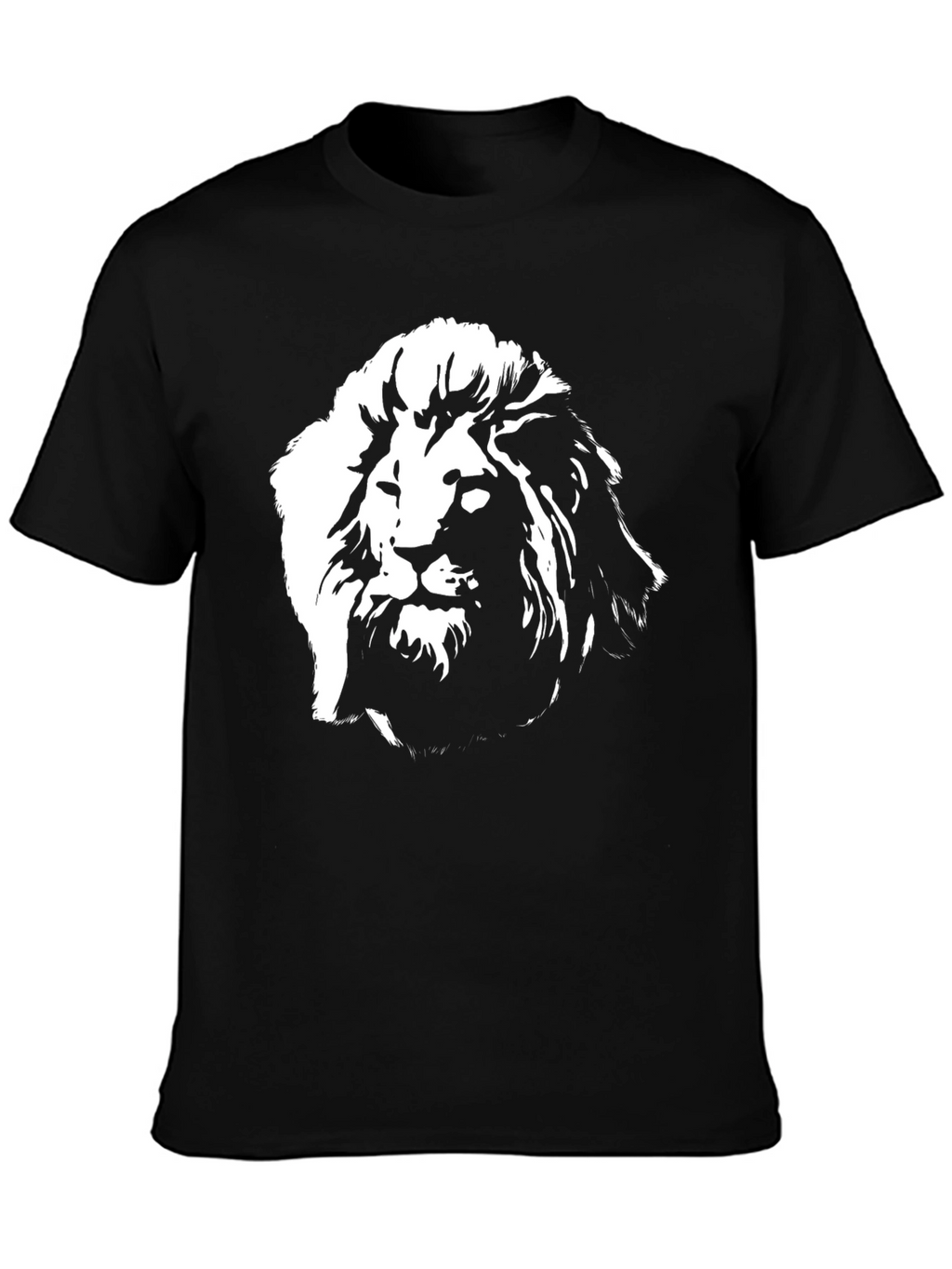 Lion Graphic Tee - Black Cotton Blend T-Shirt