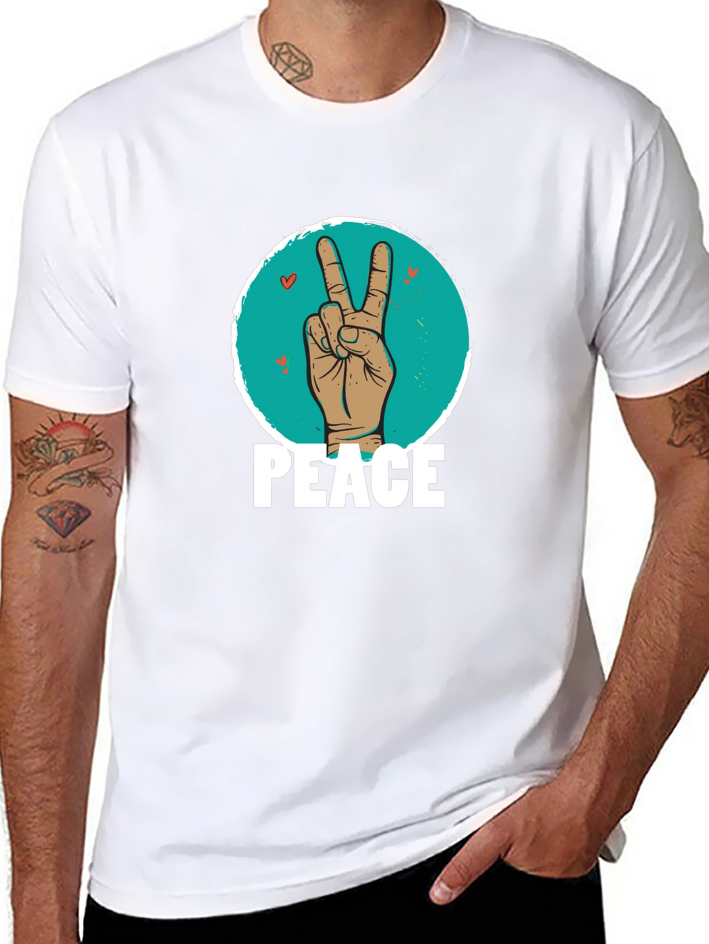 Peace Sign Hand Graphic T-Shirt