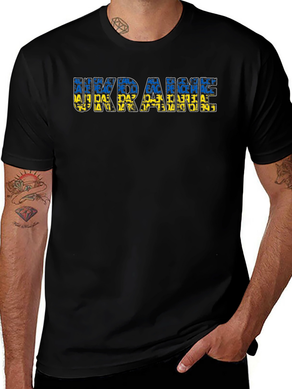 Ukraine Peace T-Shirt - Black Graphic Tee