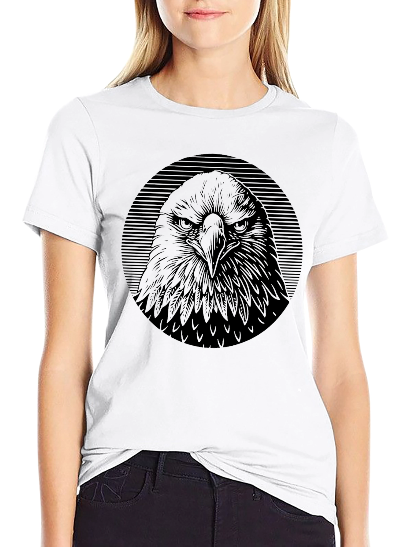 Mens Eagle Graphic Black T-Shirt