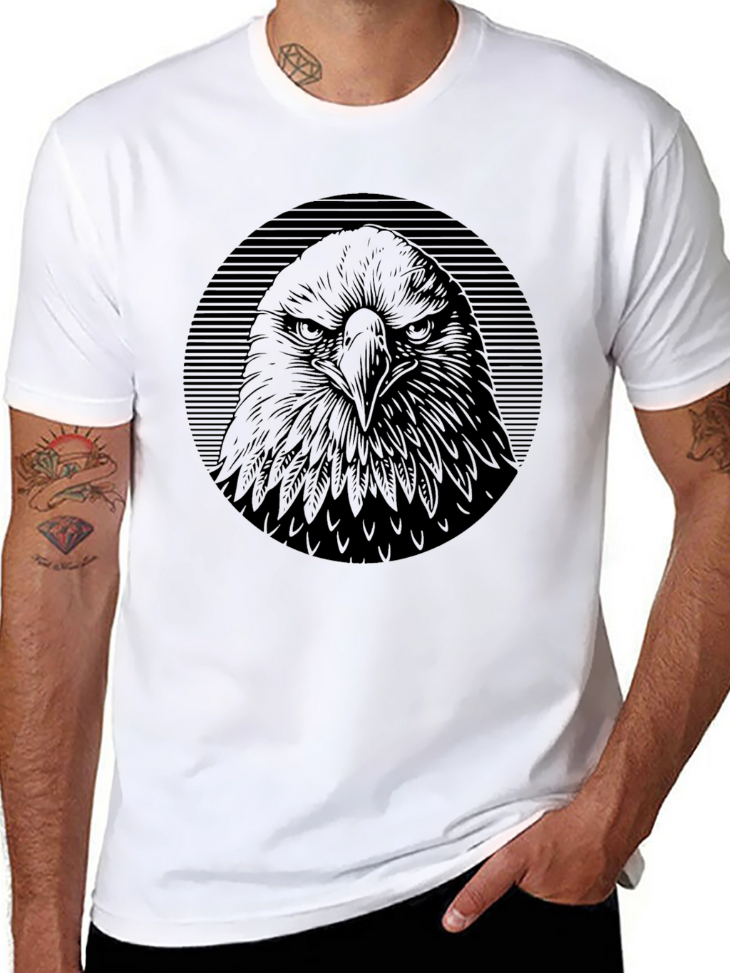 Mens Eagle Graphic Black T-Shirt