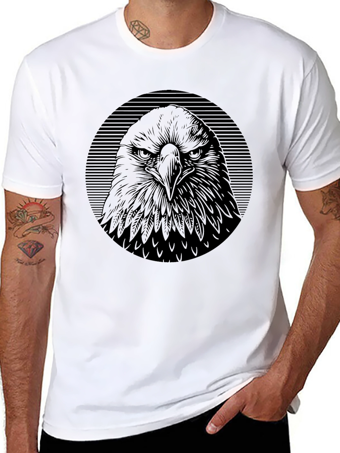 Mens Eagle Graphic Black T-Shirt