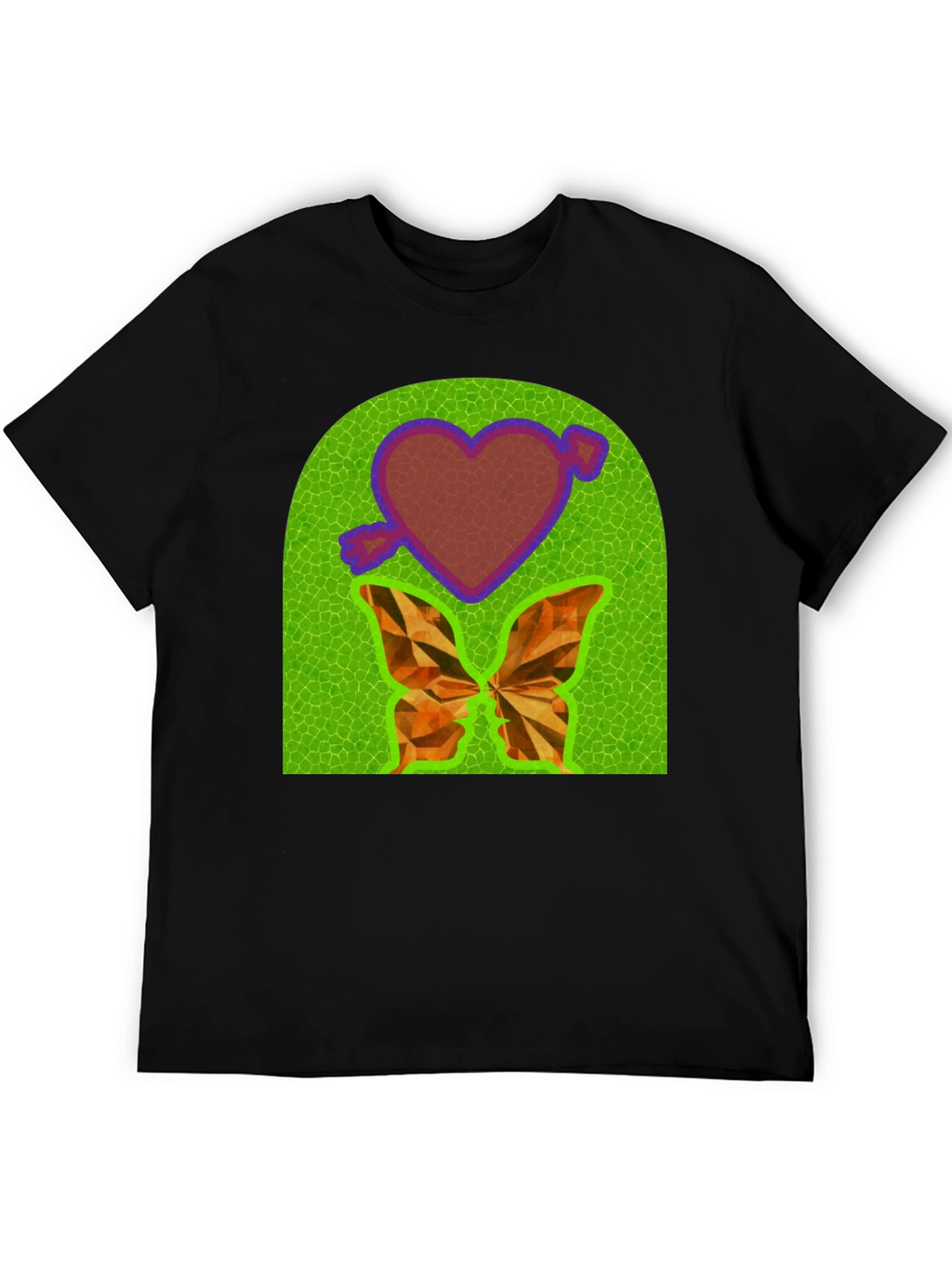 Heart & Butterfly Graphic Tee - Unique Design T-Shirt