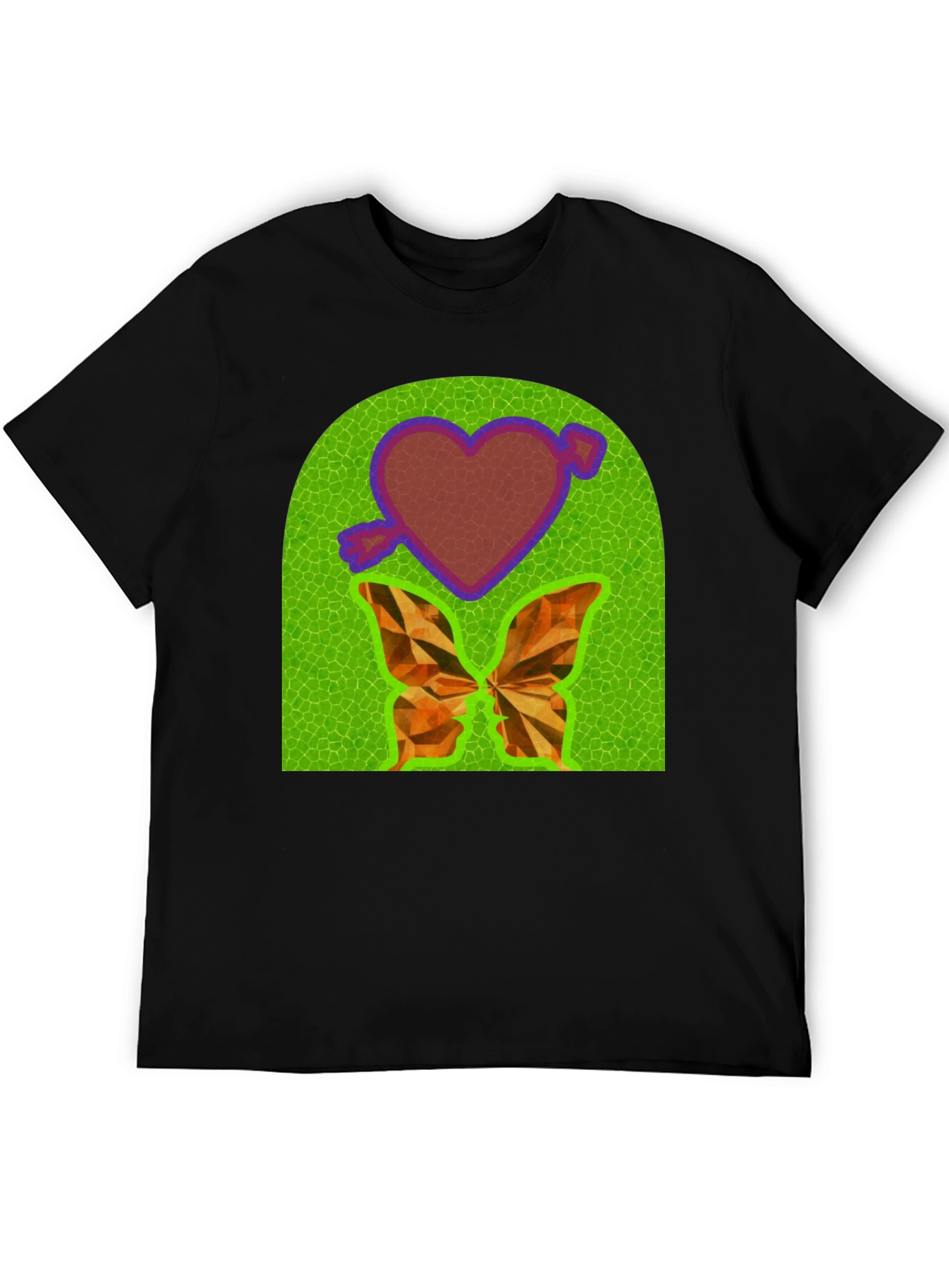 Heart & Butterfly Graphic Tee - Unique Design T-Shirt