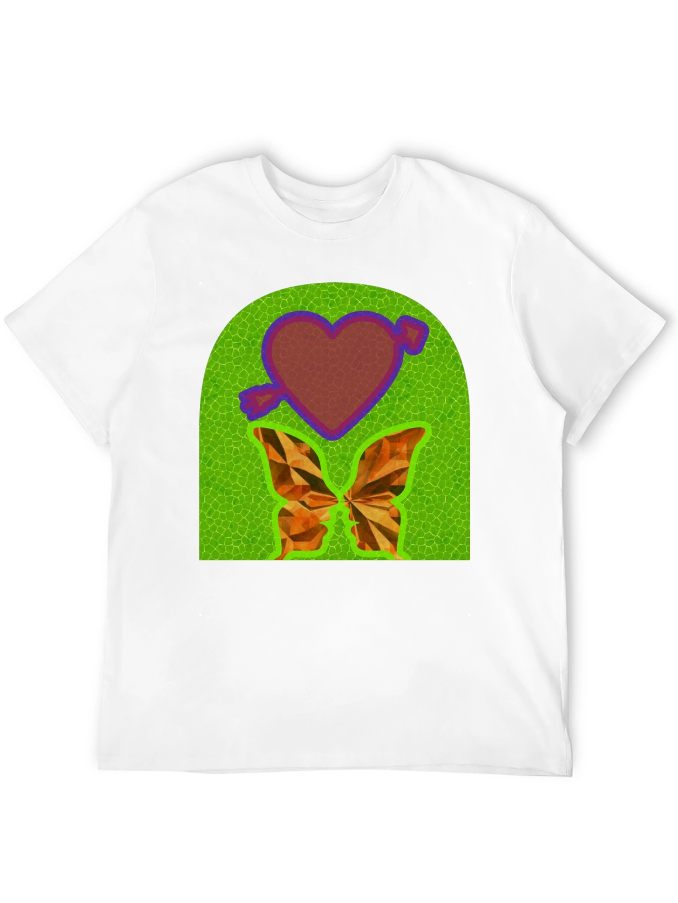 Heart & Butterfly Graphic Tee - Unique Design T-Shirt