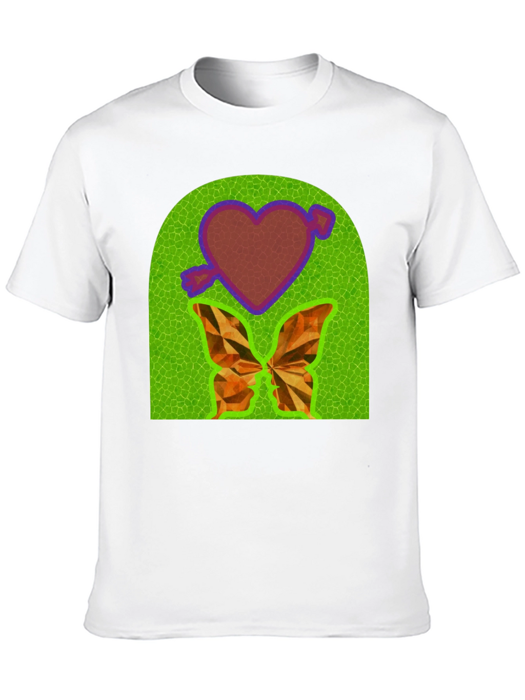 Heart & Butterfly Graphic Tee - Unique Design T-Shirt
