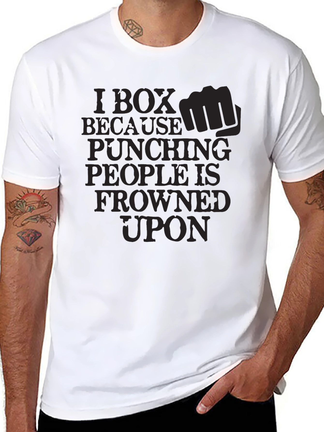 I Box Because Punching People is Frowned Upon T-Shirt