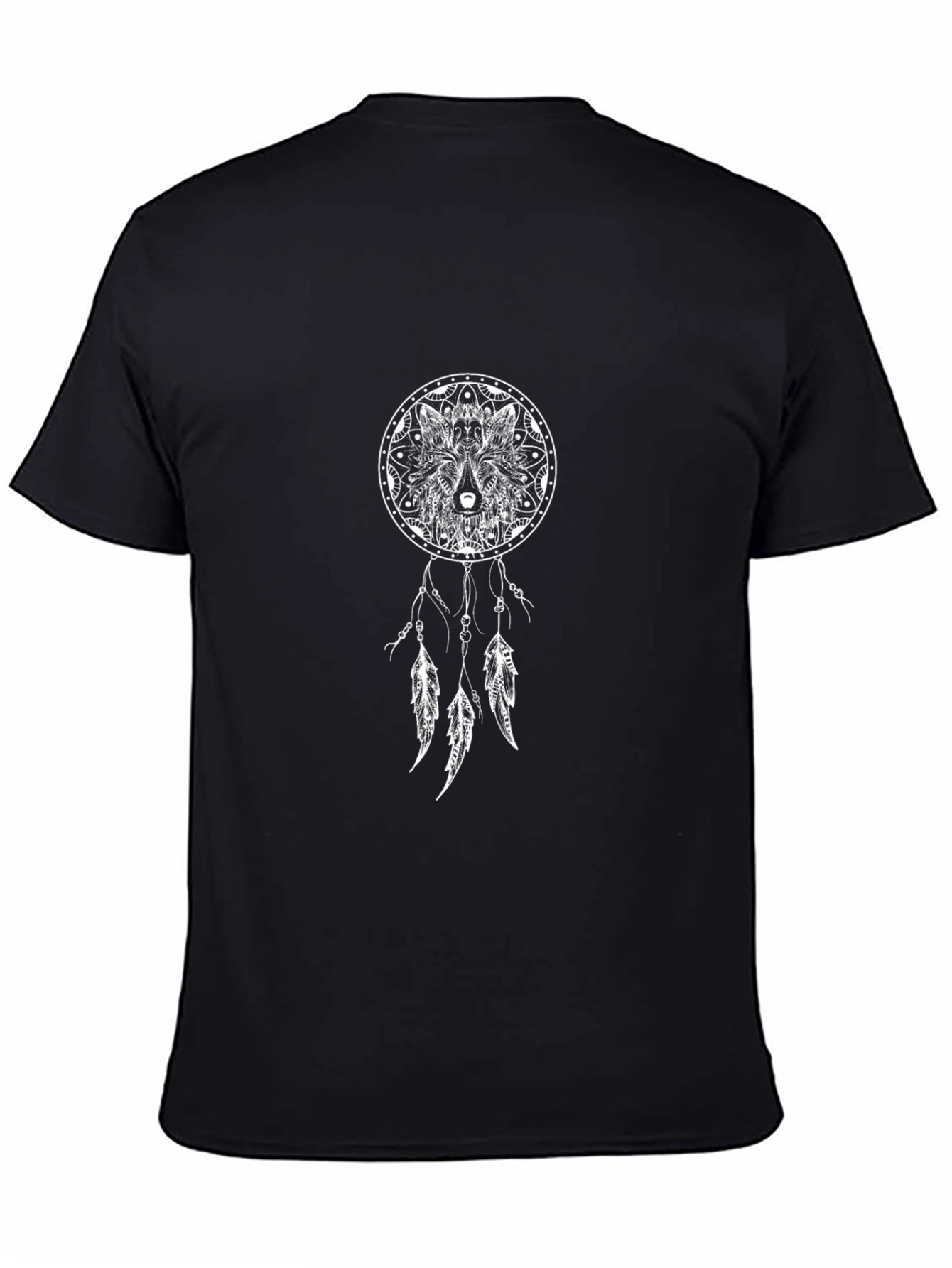 Wolf Dreamcatcher Graphic Tee - Unisex Black T-Shirt
